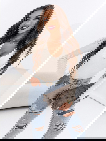 Prążkowana bluzka z...