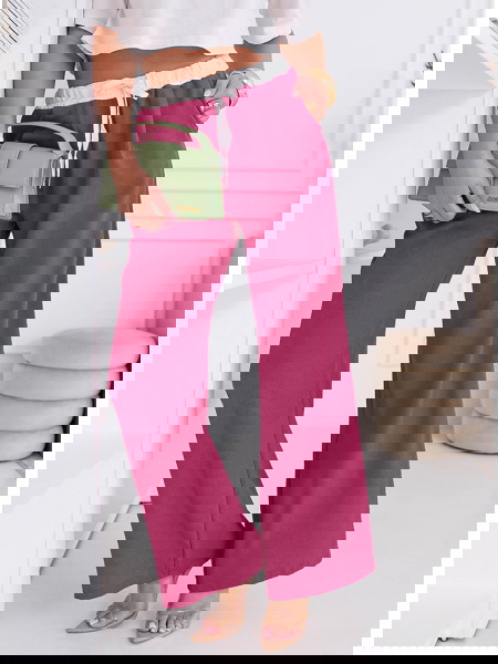 Różowe szerokie spodnie z... 2