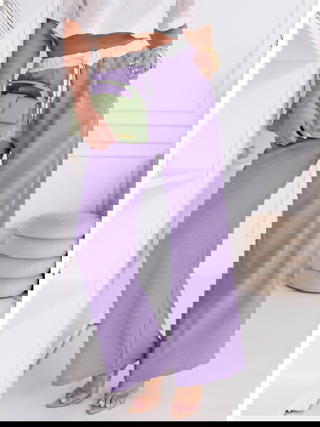 Liliowe szerokie spodnie z... 2