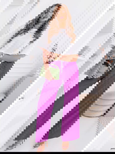 Szerokie spodnie z ozdobnym... 2