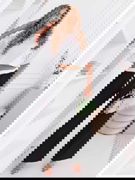 Czarne szerokie spodnie z...