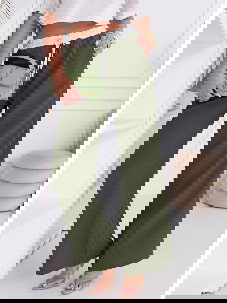 Szerokie spodnie z ozdobnym...