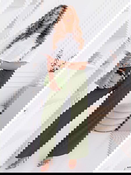 Szerokie spodnie z ozdobnym... 2