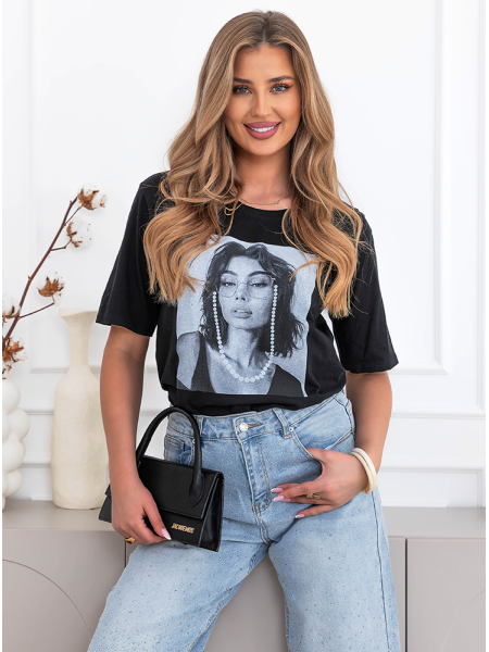 Czarna bluzka z nadrukiem... 2