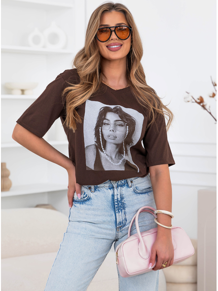 Czekoladowa bluzka z... 2