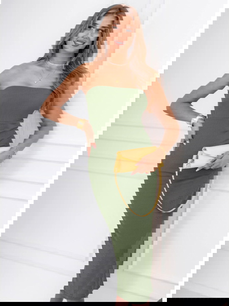 Prążkowana sukienka z... 2