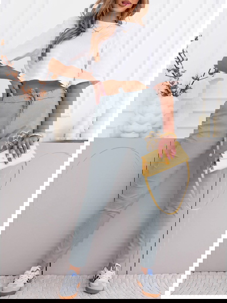 Szare spodnie z ozdobnym... 2