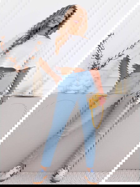 Błękitne spodnie z ozdobnym... 2