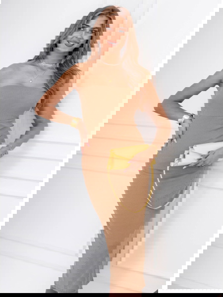 Prążkowana sukienka z... 2