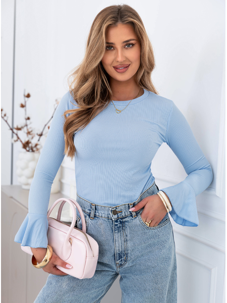 Błękitna bluzka z długimi...