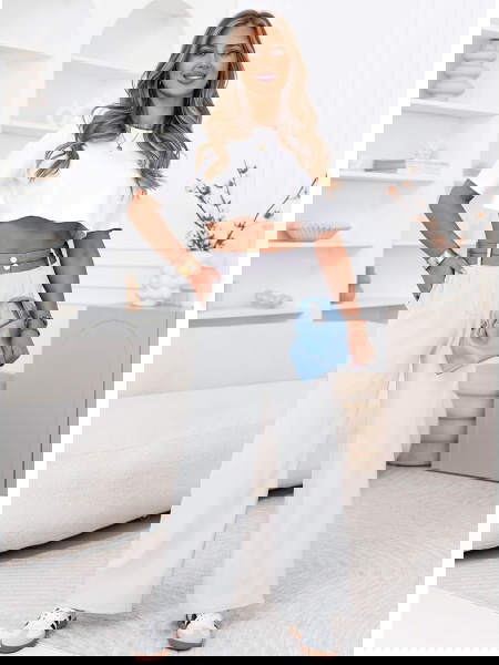 Białe szerokie spodnie z... 2