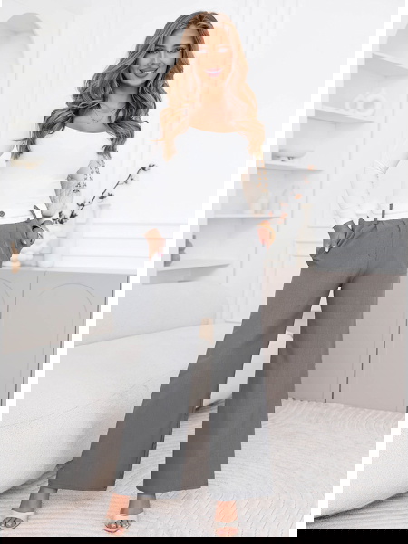 Szare szerokie spodnie z... 2