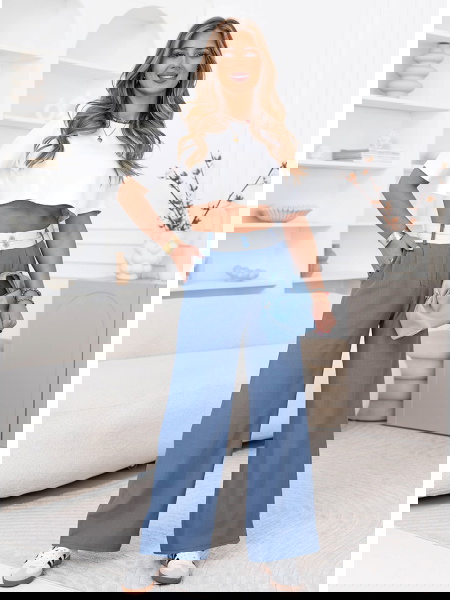 Szerokie spodnie z...