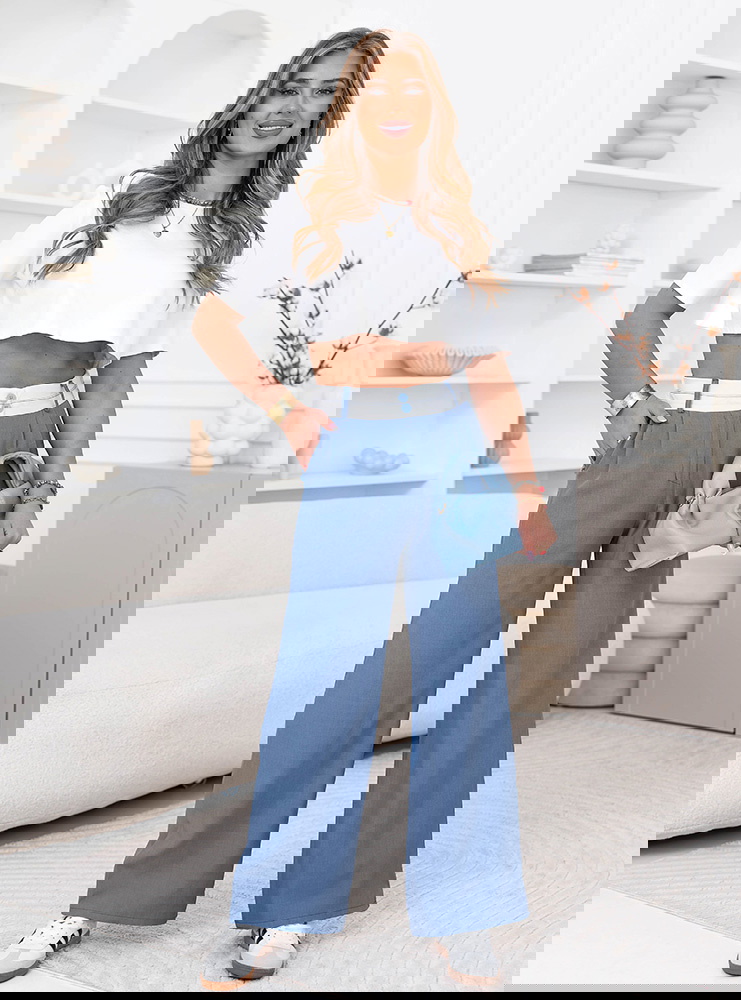 Szerokie spodnie z kieszeniami...