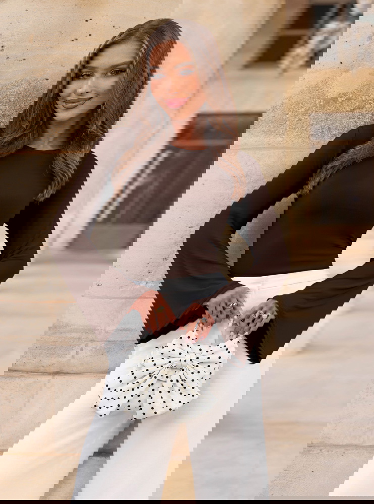 Czekoladowa bluzka z szerokimi...