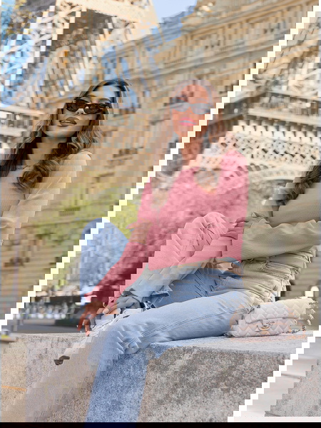 Prążkowana bluzka z... 2