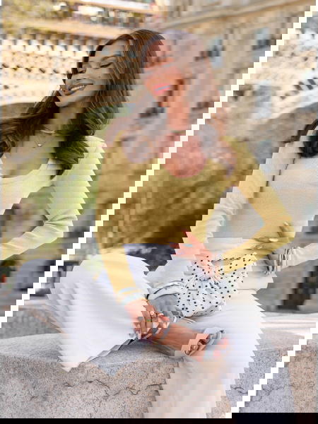 Prążkowana bluzka z...