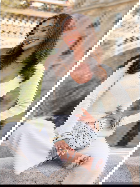 Prążkowana bluzka z...