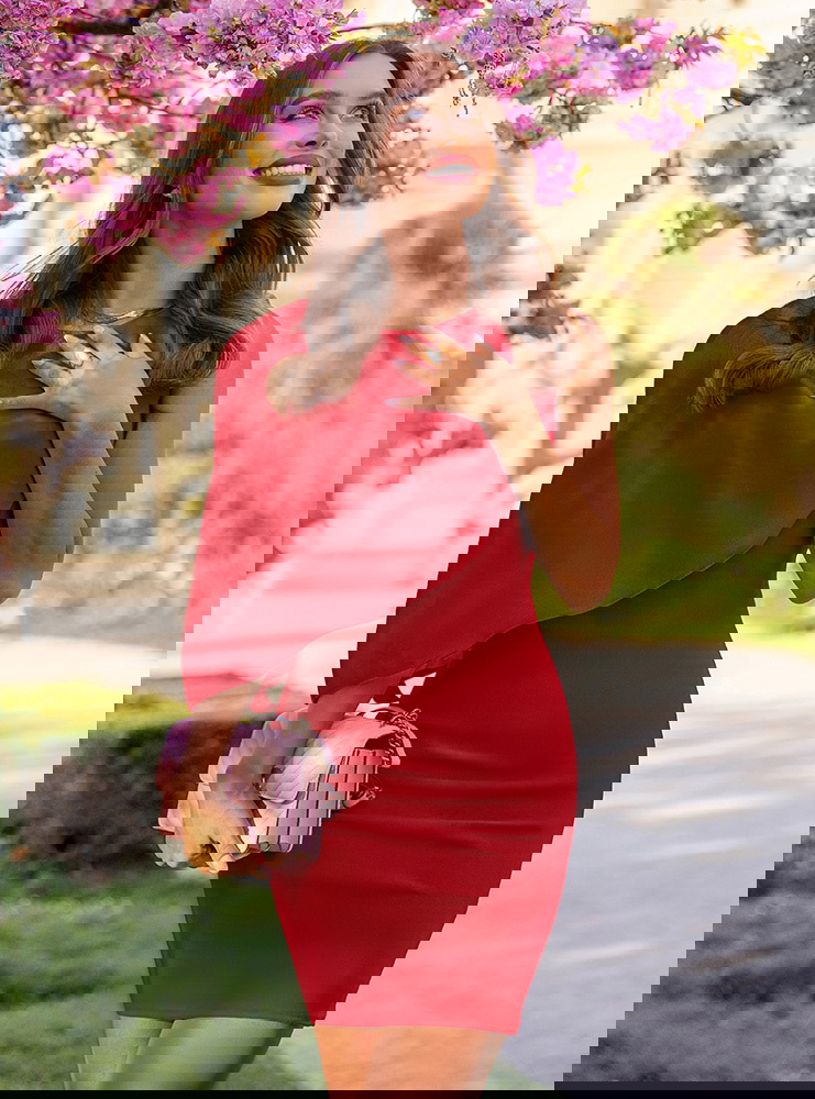 Malinowa asymetryczna dopasowana...