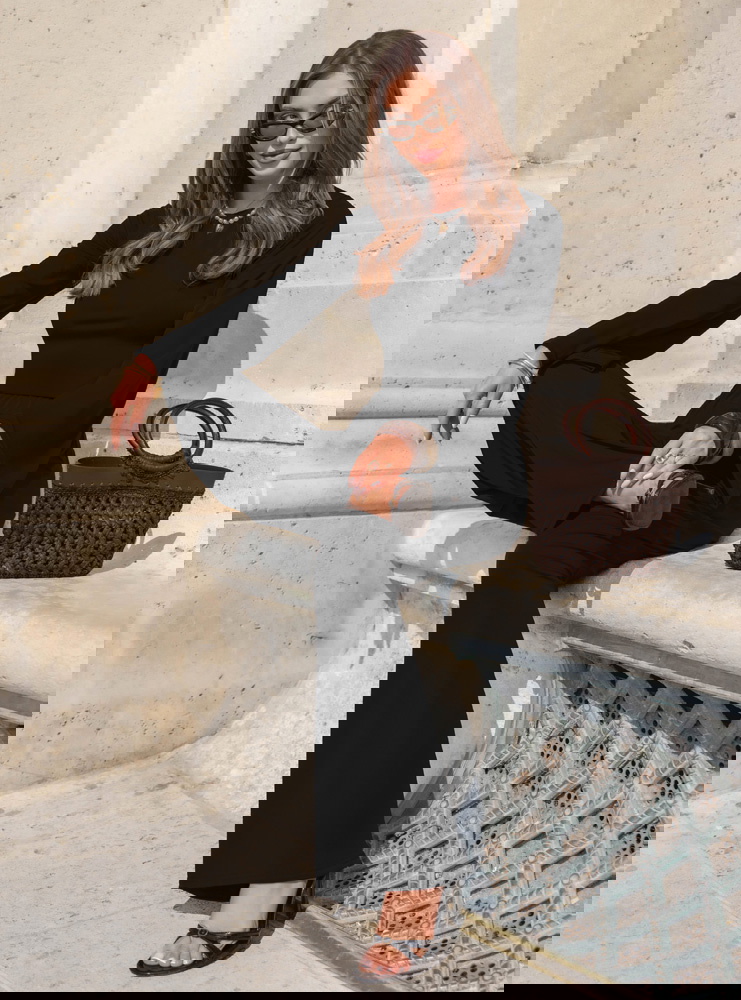 Czarny komplet szerokie spodnie i...