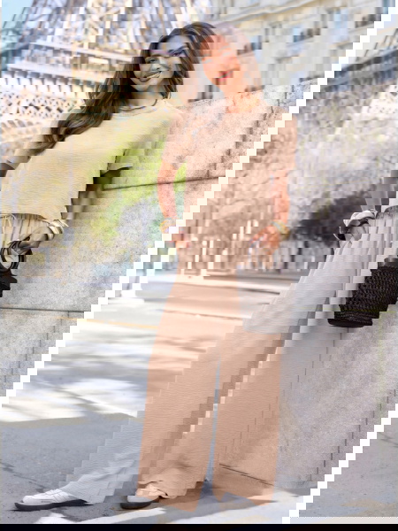 Beżowy komplet bluzka z... 2