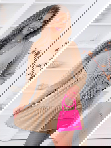 Beżowa sukienka z... 2