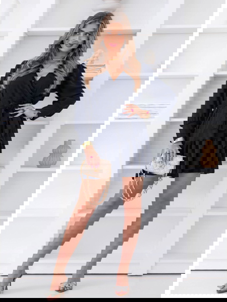 Granatowa sukienka z...