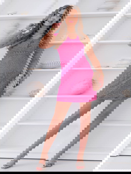 Koronkowa sukienka mini z... 2