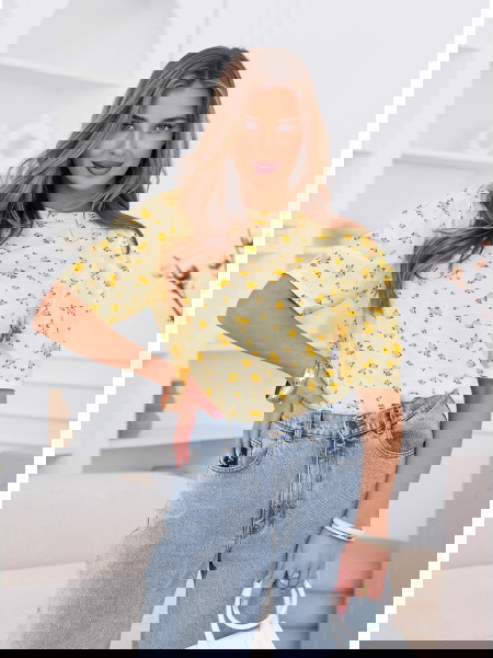 Żółta bluzka w kwiatowy... 2