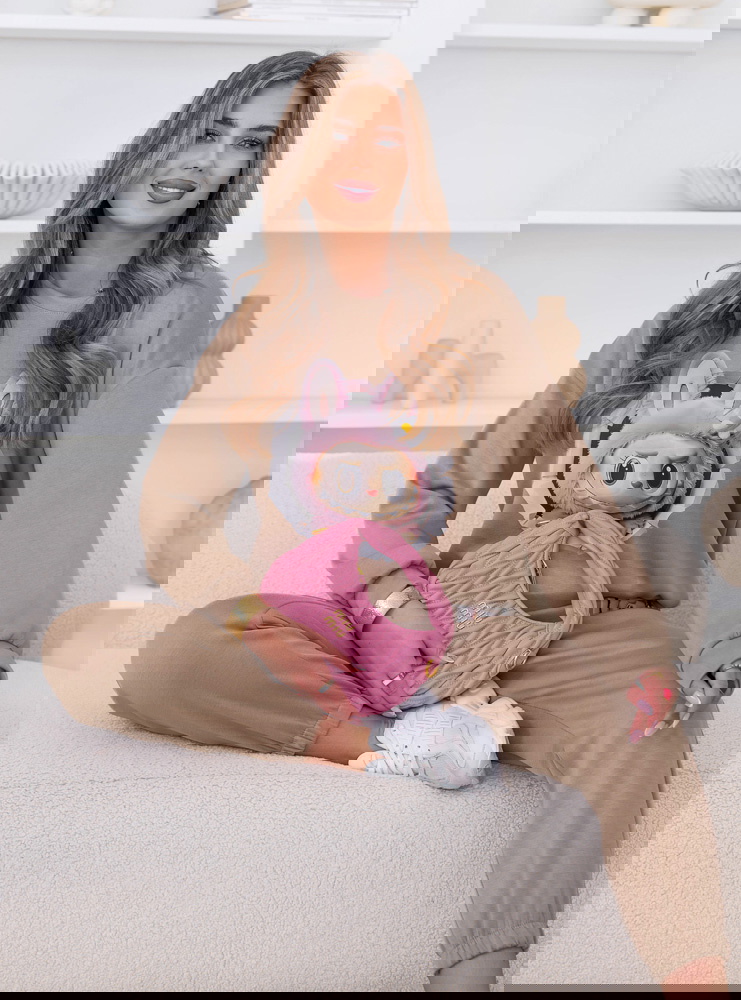 Ciemnobeżowy komplet dresowy z...