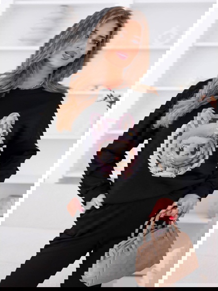 Czarny komplet dresowy z... 2