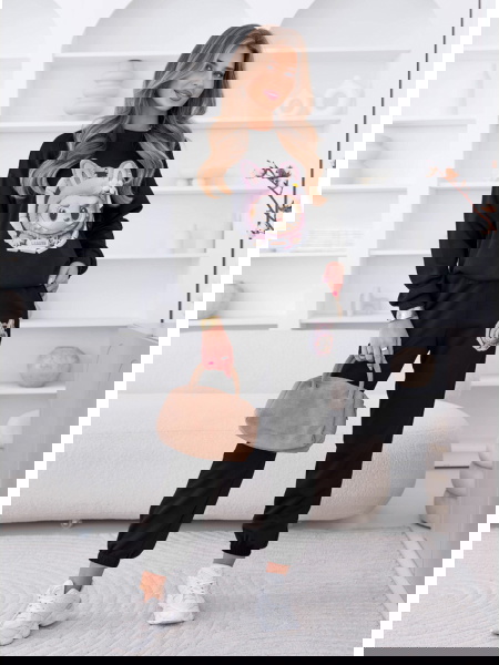 Czarny komplet dresowy z...