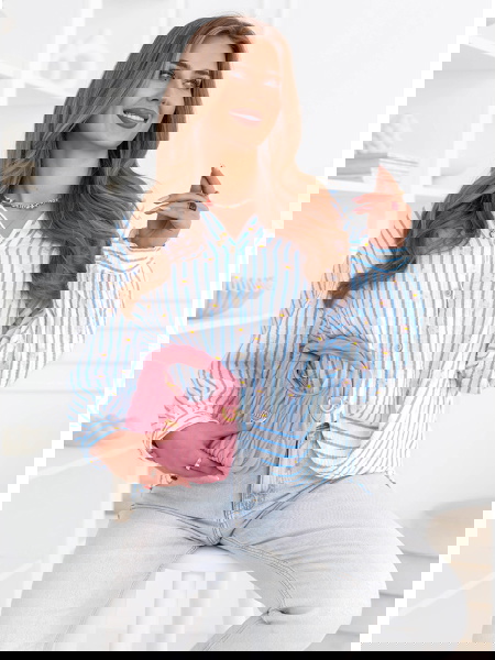 Muślinowa koszula w paski...