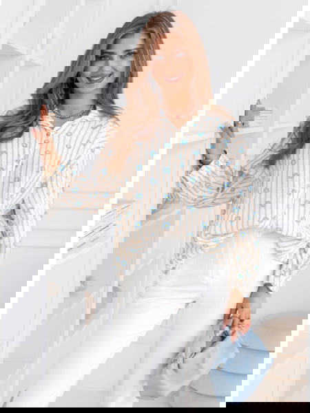 Muślinowa koszula w paski...