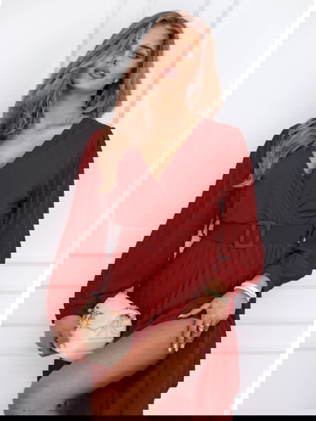 Bordowa sukienka z... 2