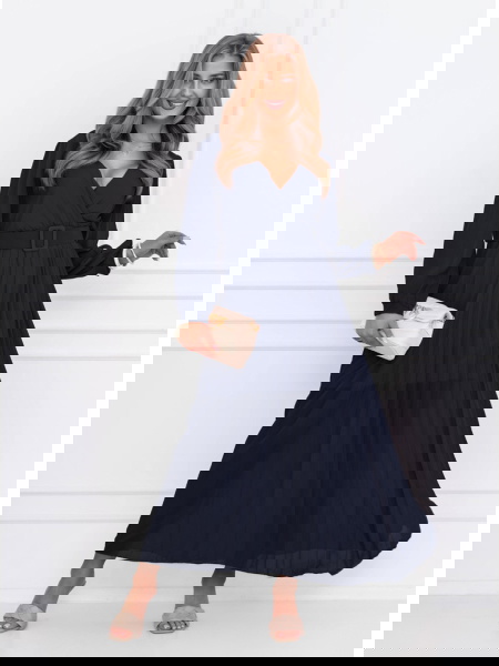 Granatowa sukienka z... 2