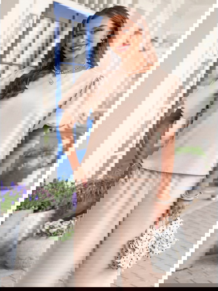 Jasnobeżowy komplet bluzka... 2