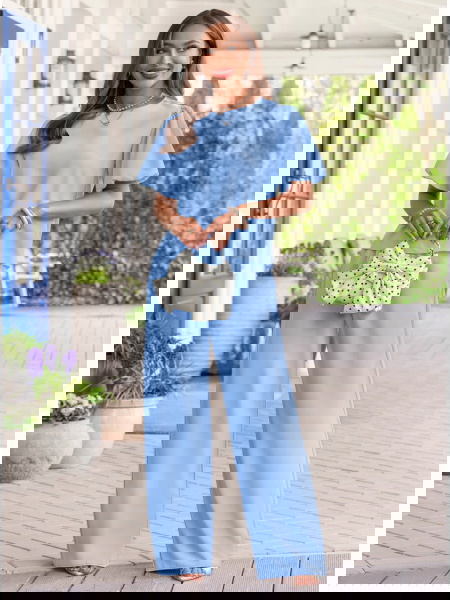 Błękitny komplet bluzka z... 2