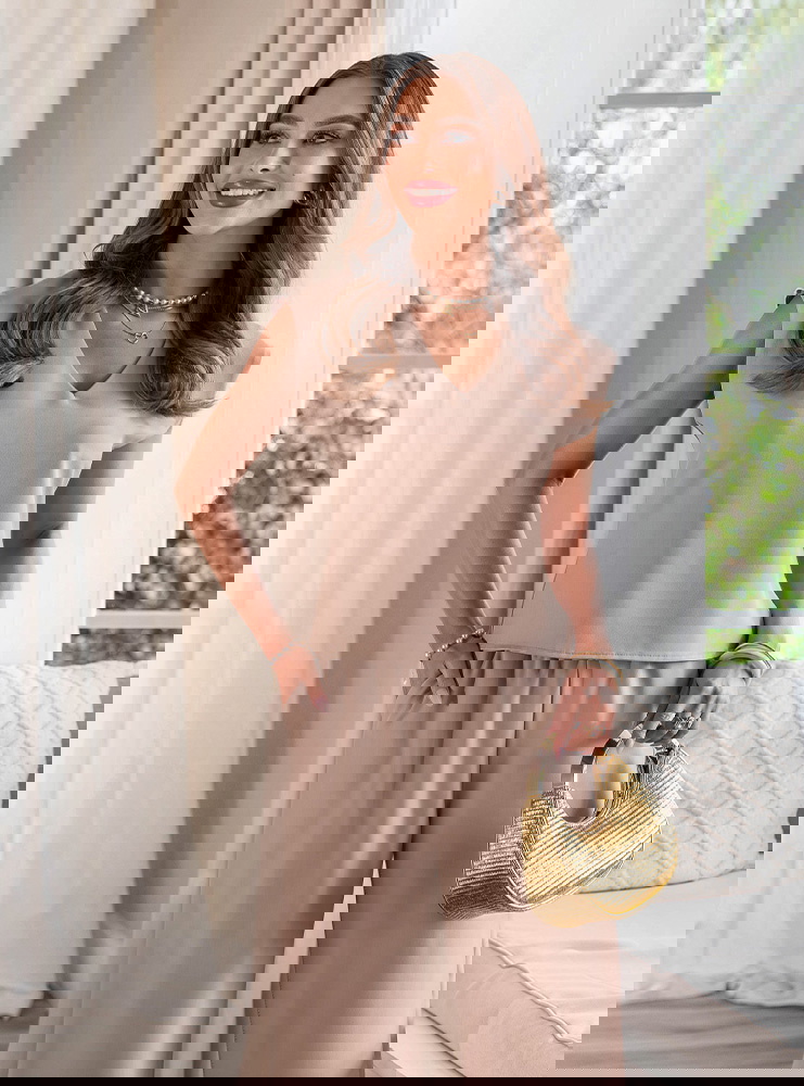 Komplet bluzka z dekoltem w serek i...