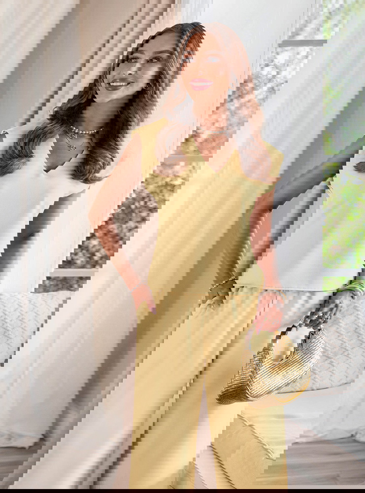 Komplet bluzka z dekoltem w serek i...