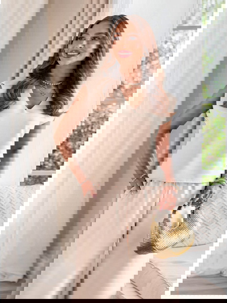 Jasnobeżowy komplet bluzka... 2