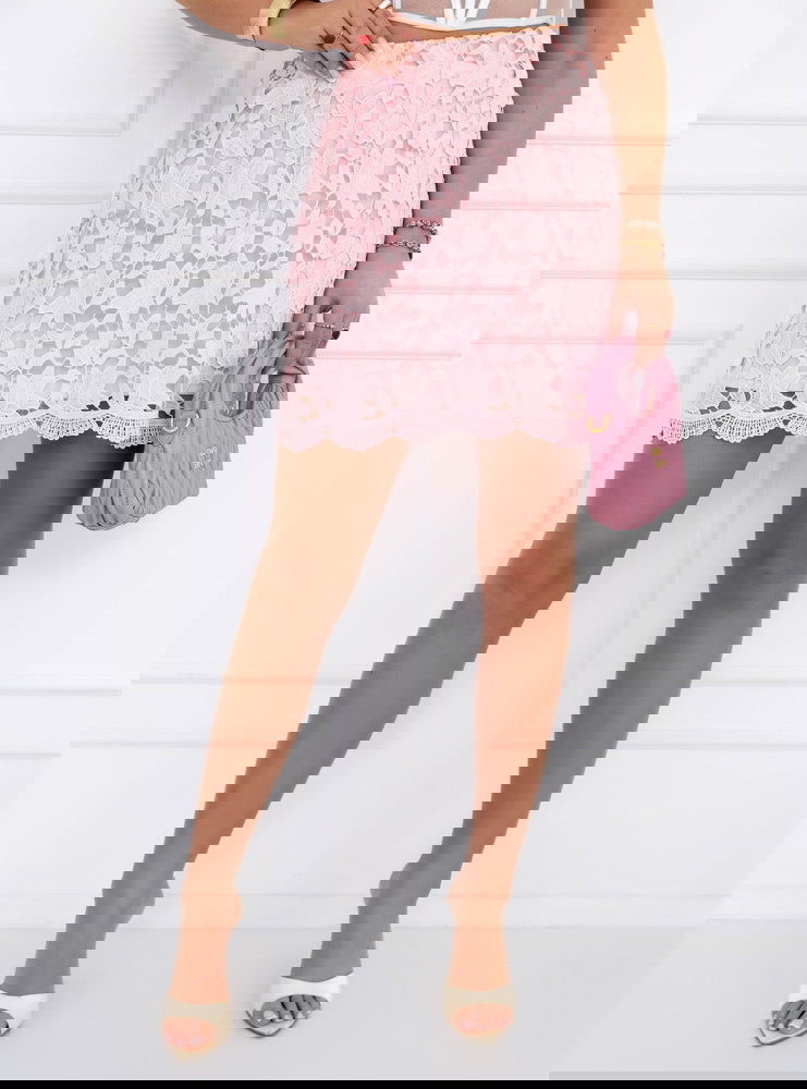 Pudrowa koronkowa spódniczka Randallee