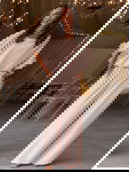 Jasnobeżowy komplet bluzka...