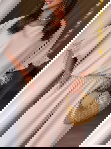 Jasnobeżowy komplet bluzka... 2