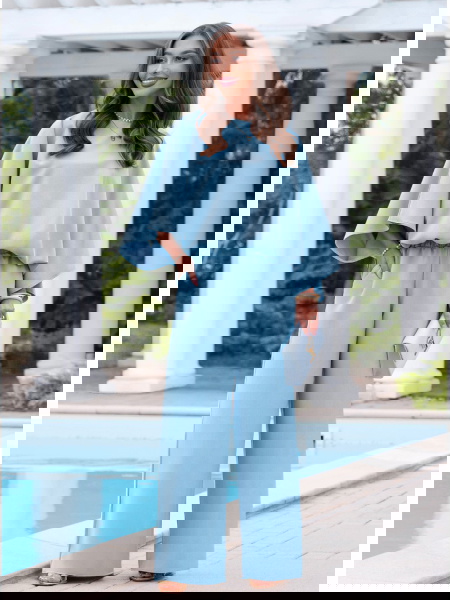 Błękitny komplet bluzka...