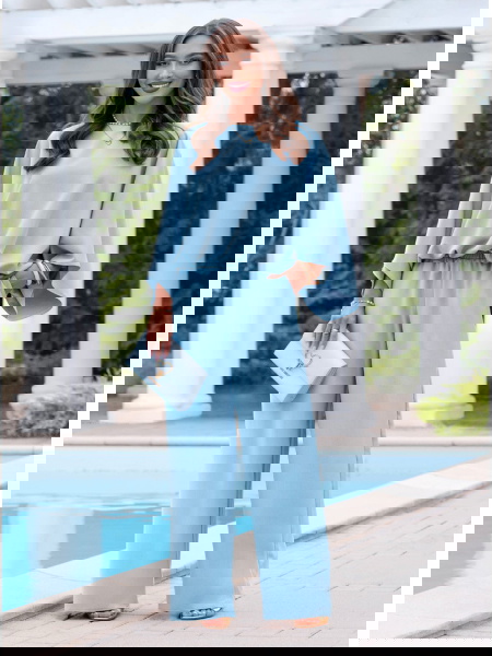 Błękitny komplet bluzka... 2