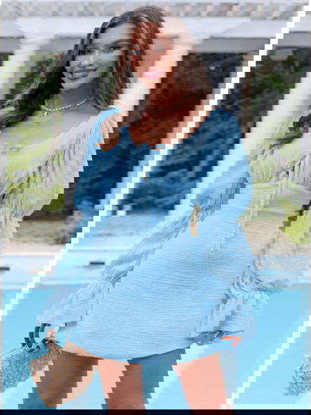 Błękitna muślinowa sukienka... 2