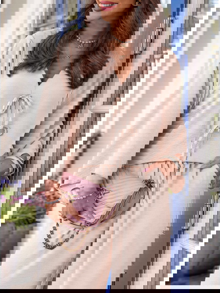 Jasnobeżowy komplet bluzka...