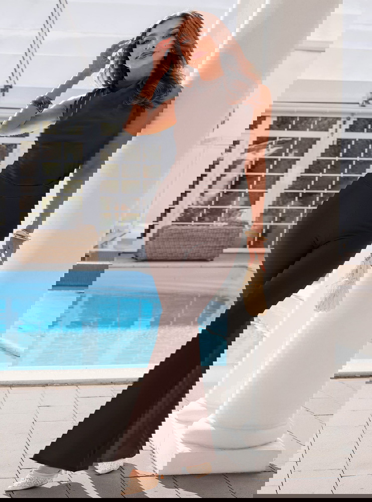 Czekoladowy komplet bluzka i spodnie...