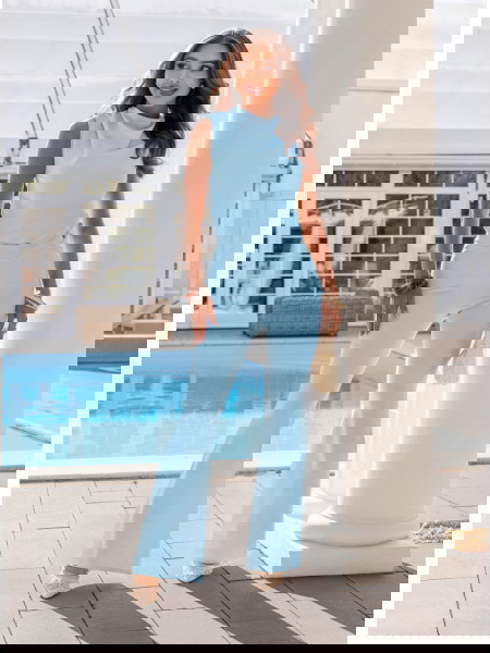 Błękitny komplet bluzka i...